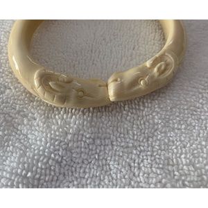 Vintage Carved Ram Bangle Bracelet